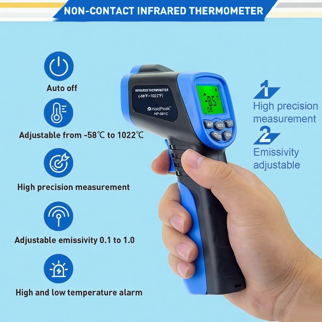 Industrial Laser Blaster - -30-550 ℃ Digitale infraroodthermometer, contactloze laser-infraroodtemperatuurtester,