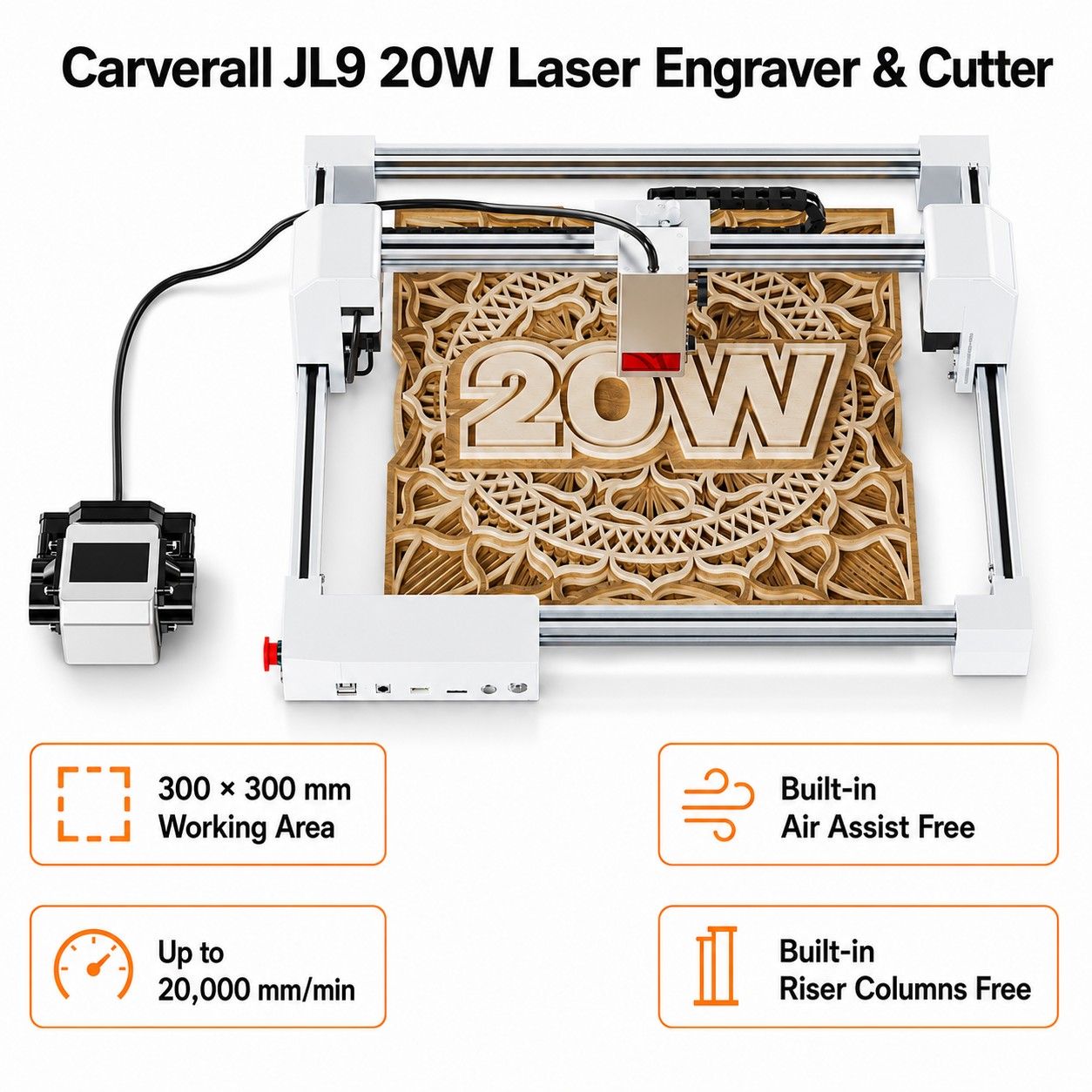 Industrial Laser Applications - Carverall JL9 20W Lasergraveer- en snijmachine,